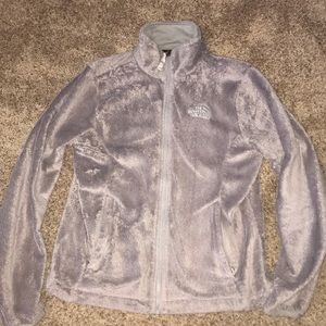 Gray NorthFace fleece zip up jacket